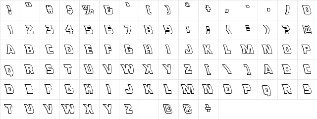 CCDoubleBack Regular Character Map