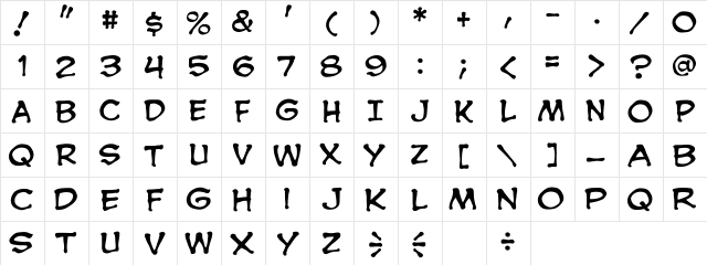 CCSpookytooth Regular Character Map CCSpookytooth Regular Character Map