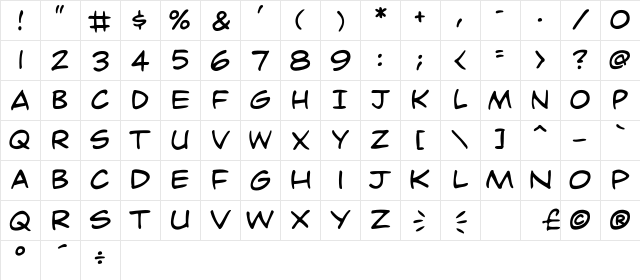 CCDaveGibbons Regular Character Map CCDaveGibbons Regular Character Map