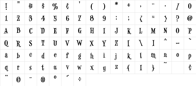 CCPassThePort Regular Character Map CCPassThePort Regular Character Map
