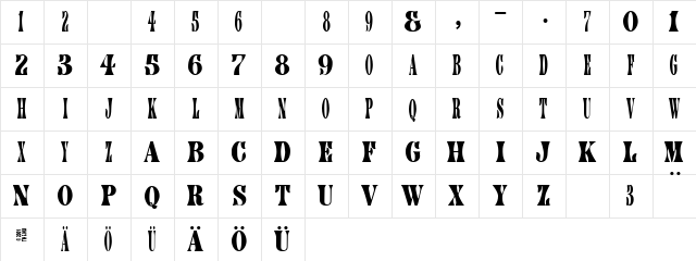 AfterMidnightSale Regular Character Map