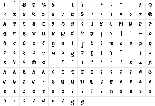 Cedar Heaven Compass Regular Character Map