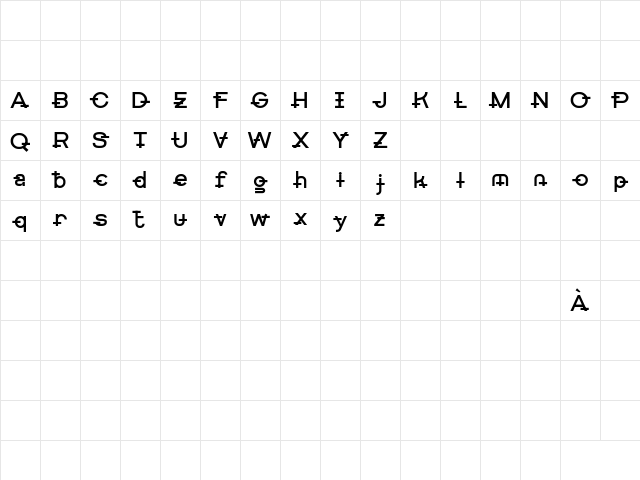 Getboreg Minus Tech Regular Character Map Getboreg Minus Tech Regular Character Map