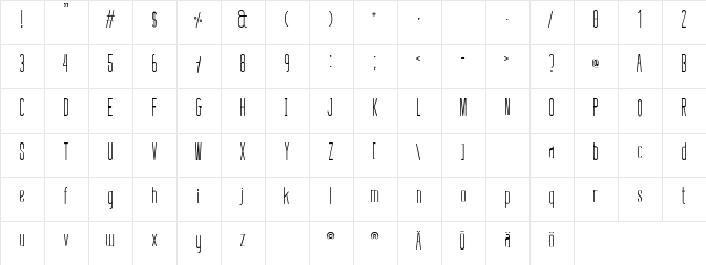 Linja Regular Character Map