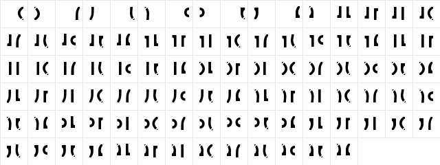 CelticKnotsVert Medium Character Map