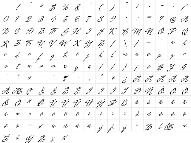 Cenizas-Alt Regular Character Map Cenizas-Alt Regular Character Map