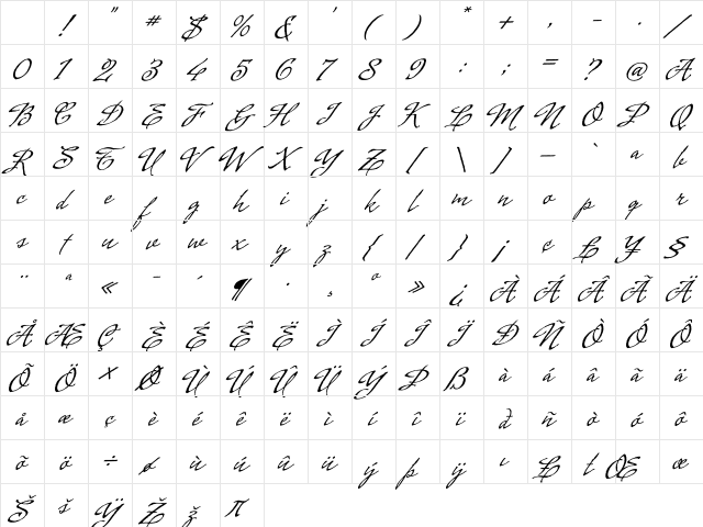 Cenizas Regular Character Map Cenizas Regular Character Map