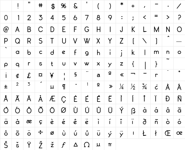 Cennerik Bold Character Map Cennerik Bold Character Map