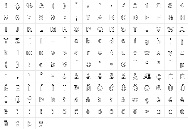 AG Old Face Bold Character Map AG Old Face Bold Character Map