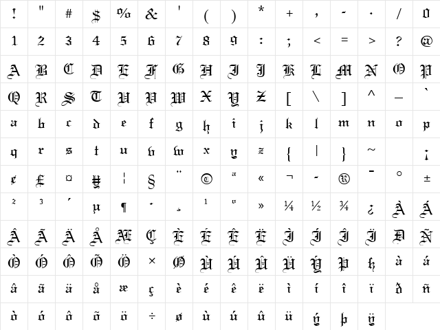 Certificate Regular Character Map
