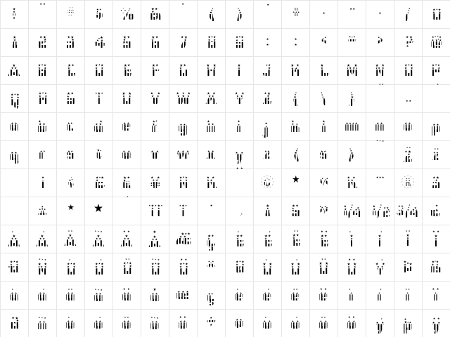 CFB1 American Patriot SOLID 2 Bold Character Map