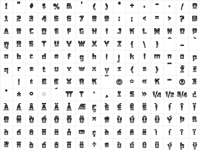 CFB1 American Patriot SOLID 2 Regular Character Map