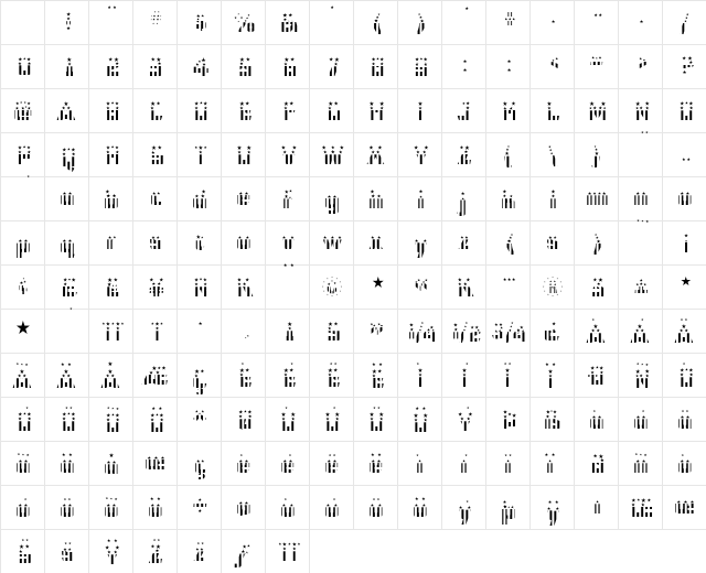 CFB1 American Patriot SPANGLE 2 Bold Character Map CFB1 American Patriot SPANGLE 2 Bold Character Map