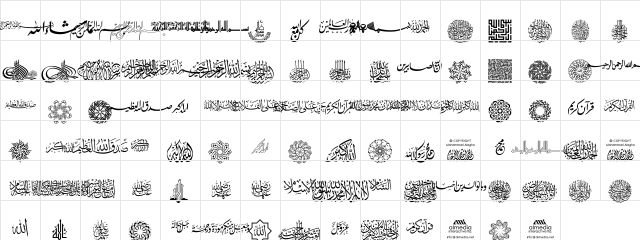 AGA Islamic Phrases Regular Character Map