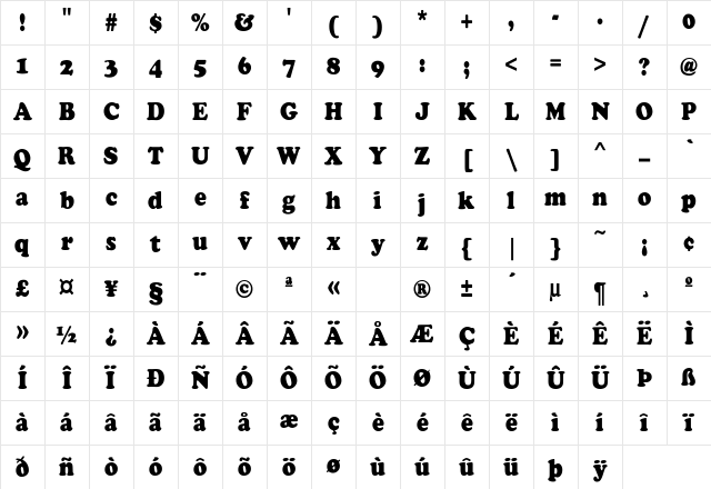 ChaceyCnd-Heavy Regular Character Map ChaceyCnd-Heavy Regular Character Map