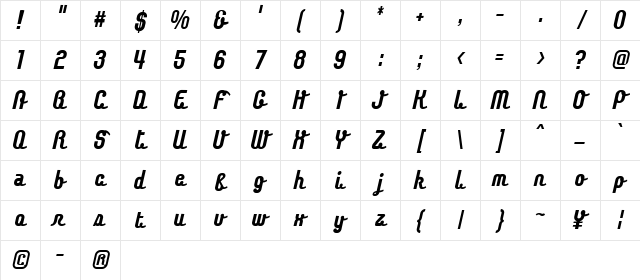 Chaingochic Bold Character Map