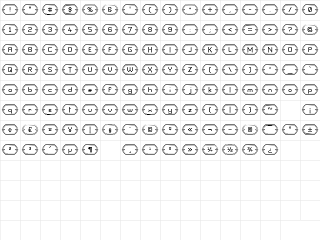 Chainz Regular Character Map