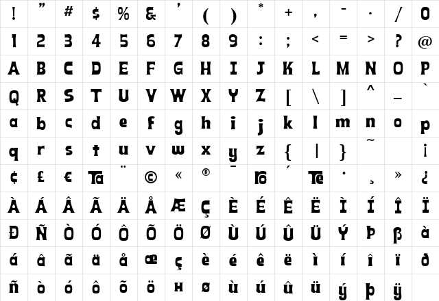 KonTikiTraderJF Regular Character Map KonTikiTraderJF Regular Character Map