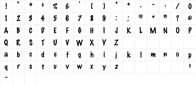 Chalk Regular Character Map