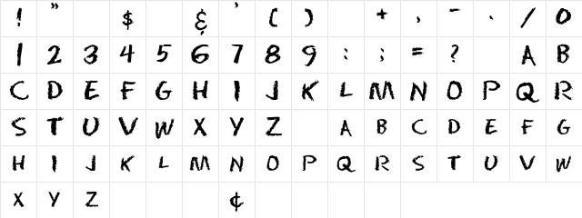 ChalkDust Regular Character Map