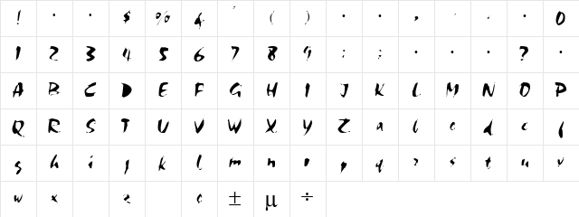 Chalk Regular Character Map