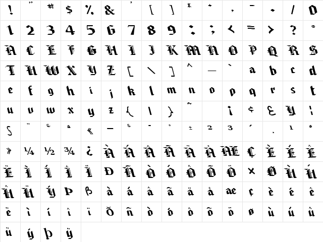 ChamberDoorsOpen99 Regular Character Map ChamberDoorsOpen99 Regular Character Map