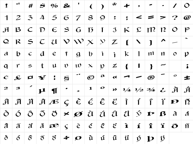 AgainstTheWind49 Regular Character Map AgainstTheWind49 Regular Character Map
