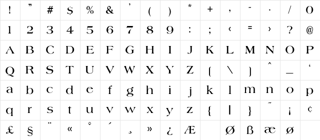 Agate-Bold Regular Character Map Agate-Bold Regular Character Map