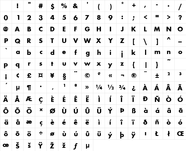 ChandlerSSK Regular Character Map ChandlerSSK Regular Character Map