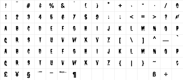 Channel Tuning JL Regular Character Map