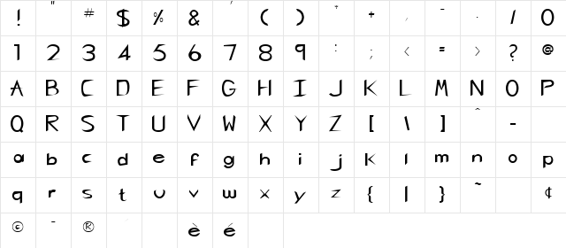 CharlieChan Regular Character Map