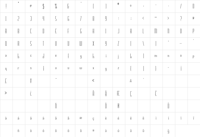 Charlesline Regular Character Map