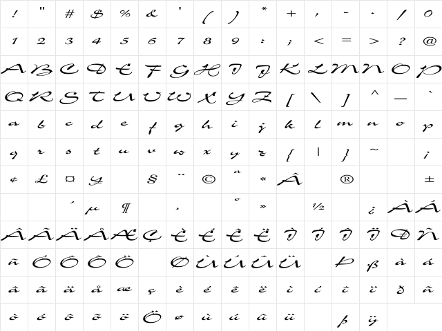 Charme Ex Regular Character Map Charme Ex Regular Character Map