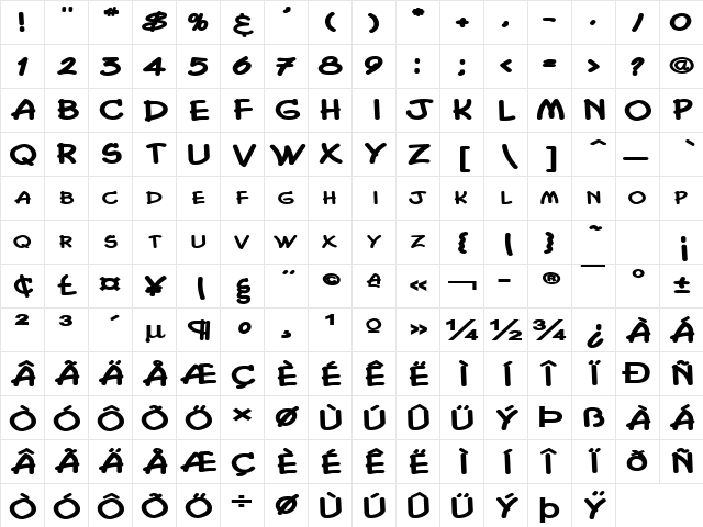 Chasm Extended Heavy Normal Character Map