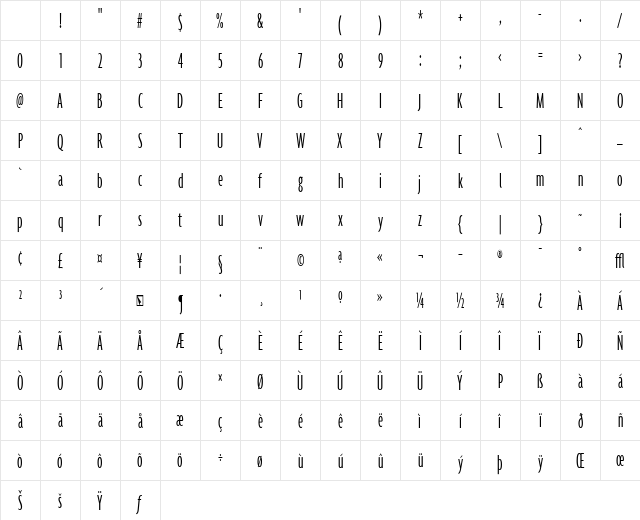 Agenda Regular Character Map Agenda Regular Character Map