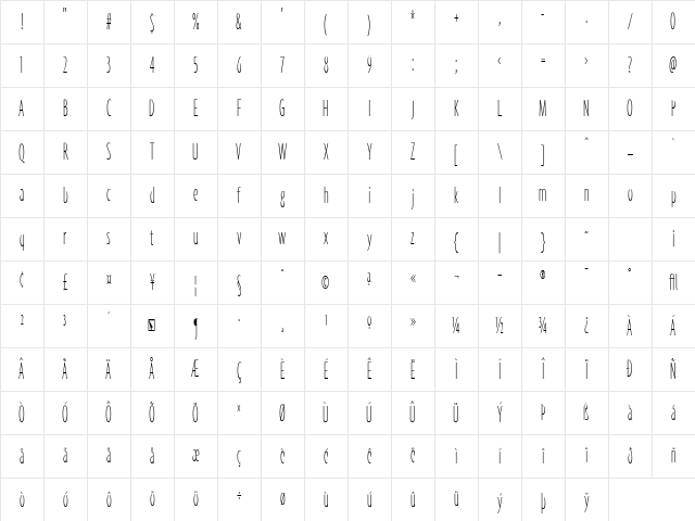 Agenda Regular Character Map Agenda Regular Character Map