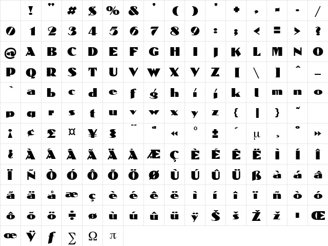 Agenda Regular Character Map Agenda Regular Character Map