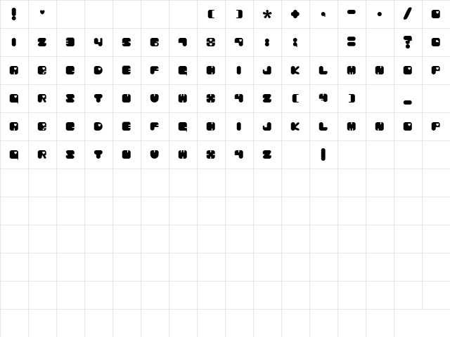 Chibaraki Love Regular Character Map
