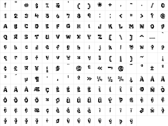 Chilada Medium Character Map