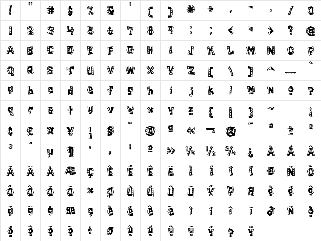Chilada Medium Character Map