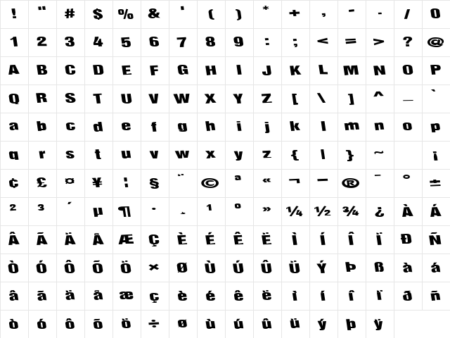 Childs Regular Character Map Childs Regular Character Map