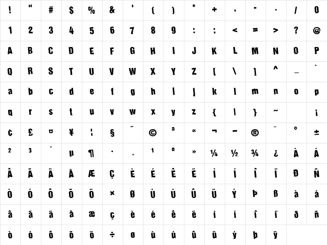 Childs Regular Character Map Childs Regular Character Map