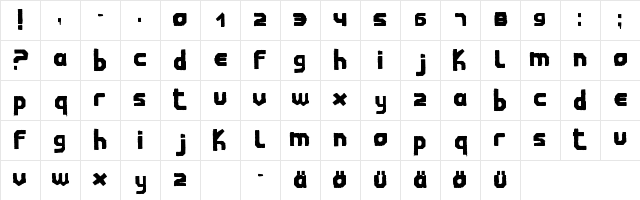 Childwood Regular Character Map