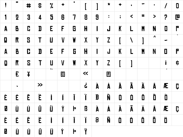 Chinese Rocks Regular Character Map