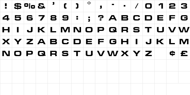 ChinoCapsSSK Regular Character Map