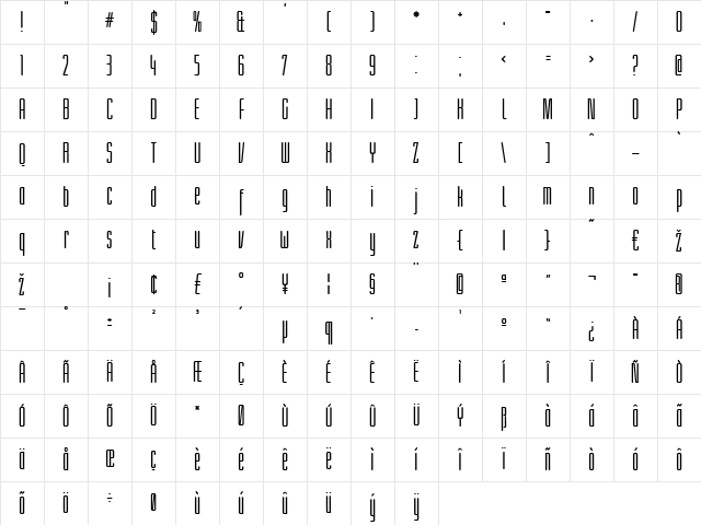 LTLichtwerk Bold Character Map