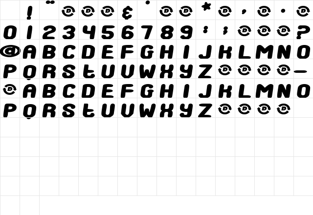 Chocolate Regular Character Map