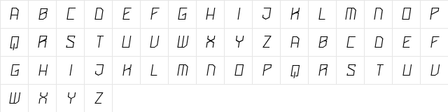 Aggressor Cyber Regular Character Map