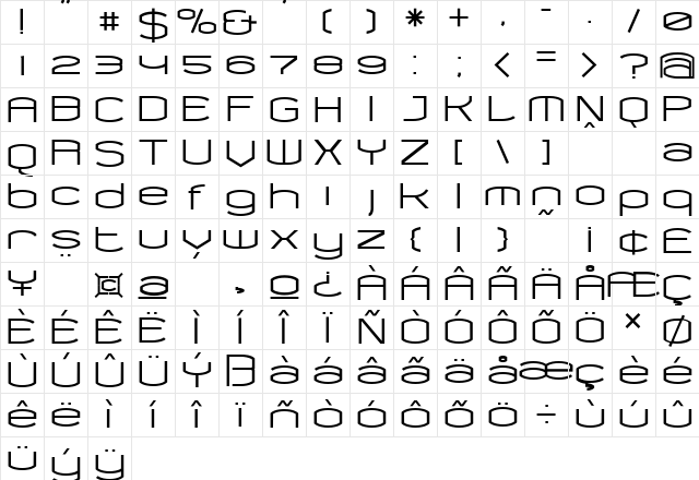 Chord Regular Character Map Chord Regular Character Map