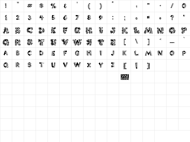 Chorizo Regular Character Map